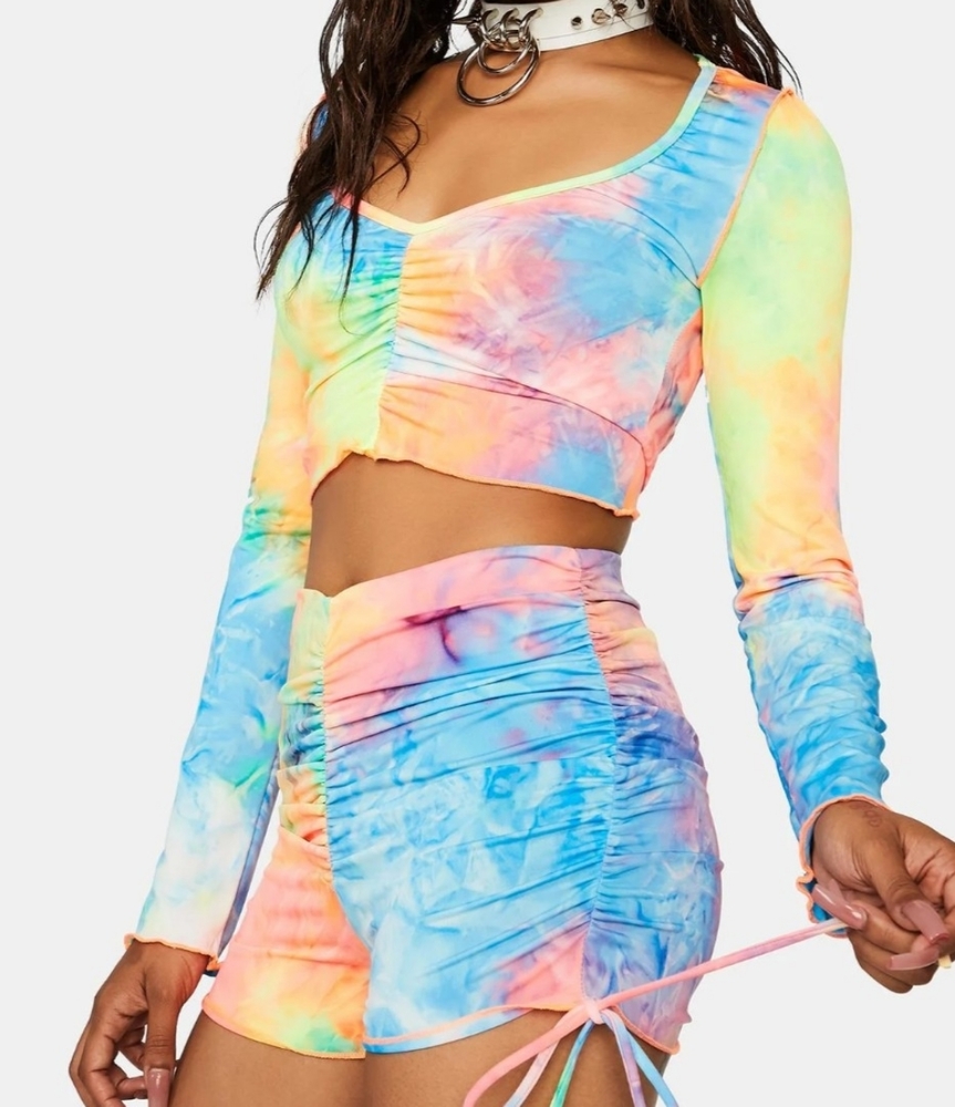 NWT Multi-colored Short Set by Dolls Kill Size L. - Picture 5 of 8